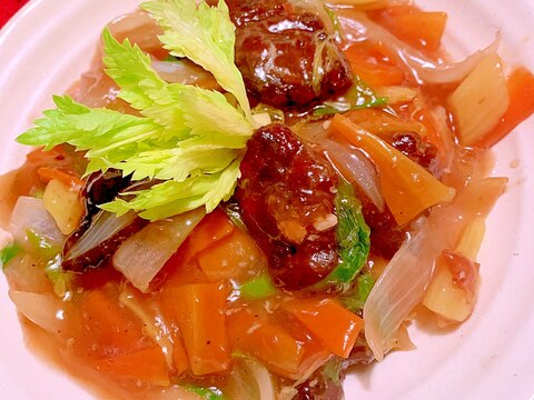 鹿肉竜田揚げde蜂蜜ぽん酢あんかけ炒め